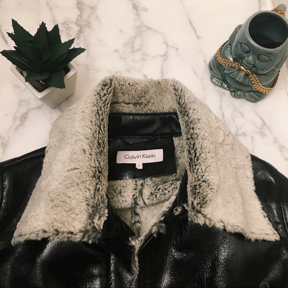 (BOGO Calvin Klein fur leather jacket